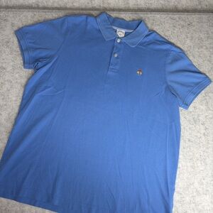 Brooks Brothers Polo Shirt Slim Fit Large Blue Cotton Short Sleeve Classic EUC